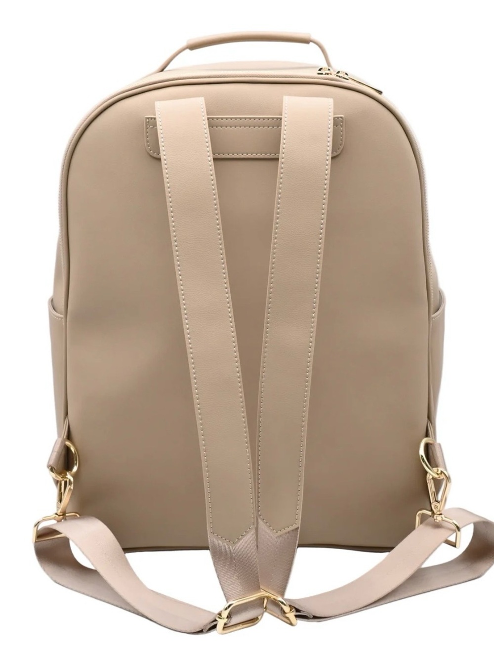 Leather Baby Backpack in Beige with Brown Accessories - Picture 3 of 6